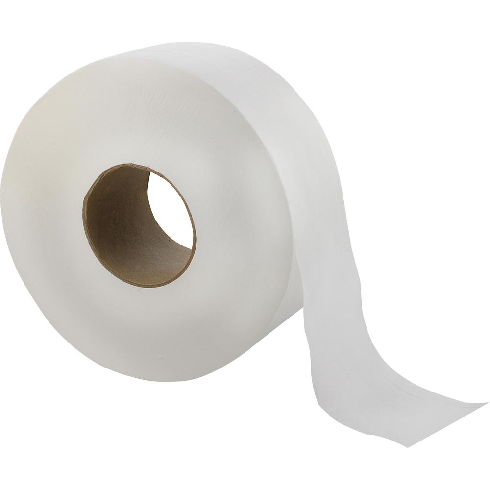 Livi Solaris Paper Jumbo Bath Tissue - 2 Ply - 3.30" x 1000 ft - White - Virgin Fiber - Embossed, Eco-friendly, Soft, Durable, Absorbent - For Bathroom - 12 / Carton. Picture 1