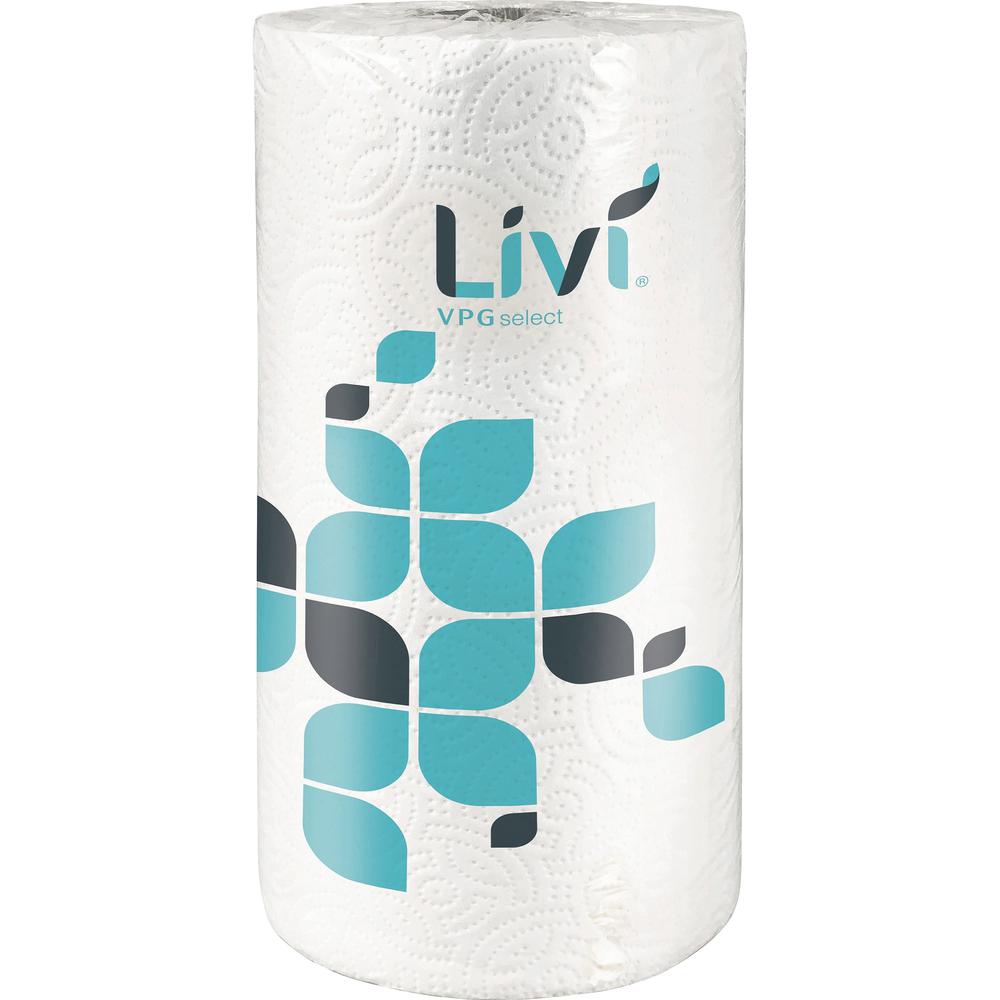 Livi Solaris Paper Two-ply Kitchen Roll Towel - 2 Ply - 9" x 11" - 85 Sheets/Roll - White - Fiber - 30 / Carton. Picture 1