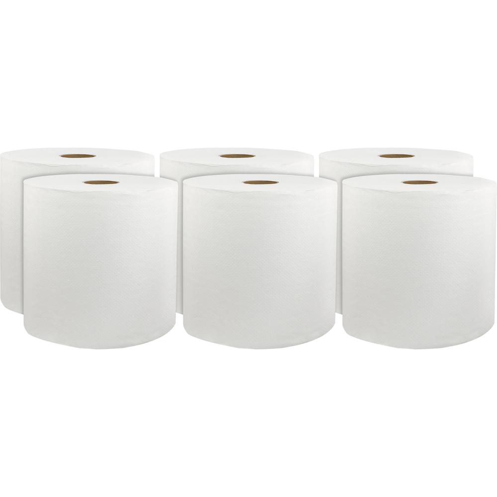 Livi Solaris Paper Hardwound Paper Towels - 1 Ply - 8" x 800 ft - White - Virgin Fiber - 6 / Carton. Picture 1