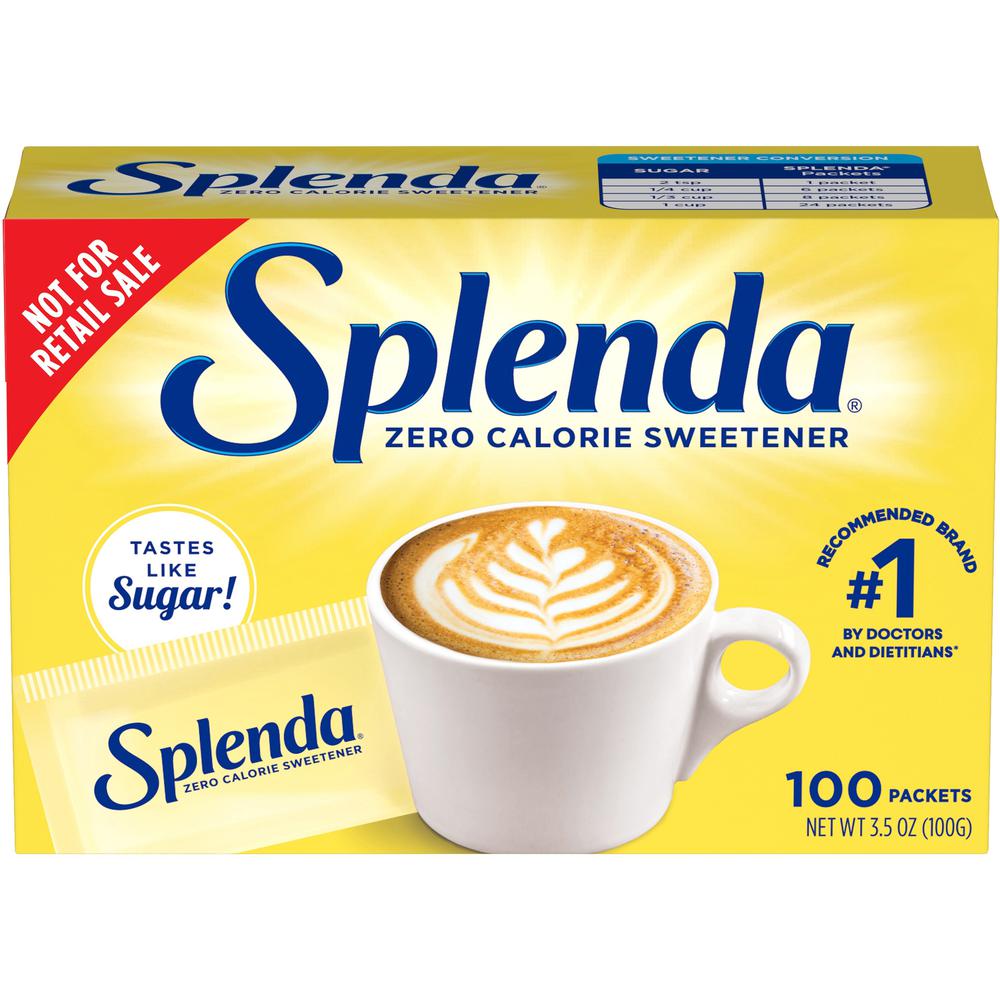 Splenda No Calorie Sweetener Packets - Packet - 0.035 oz (1 g) - Artificial Sweetener - 100/Box. Picture 1