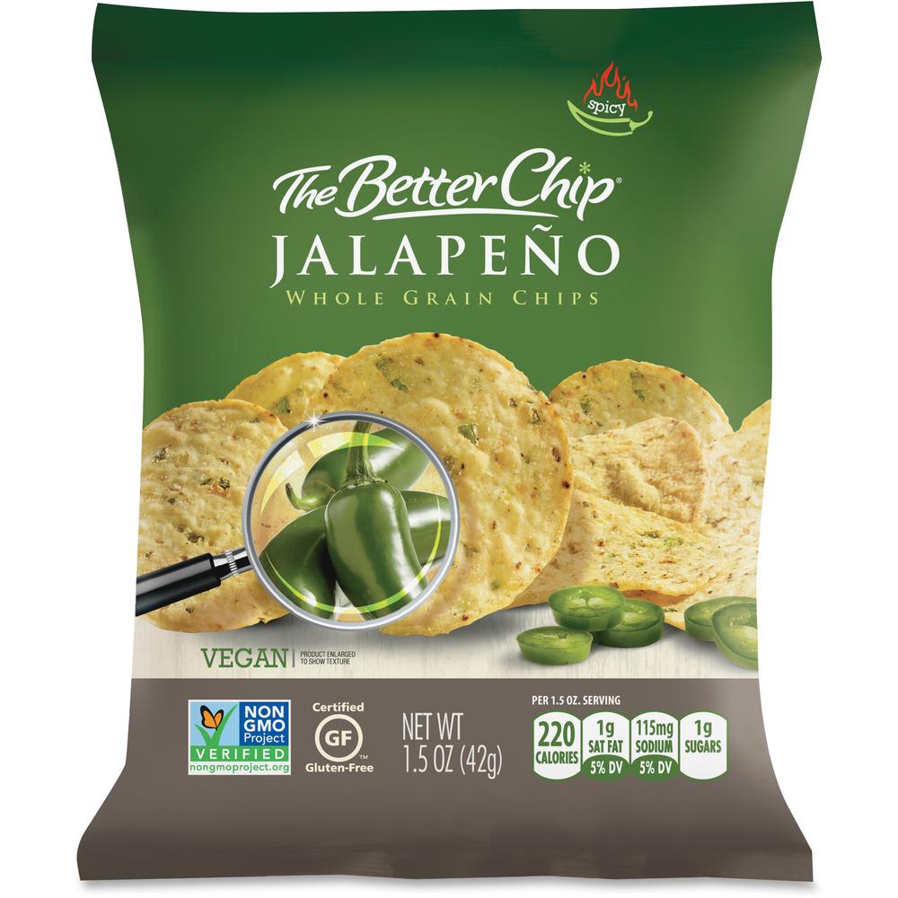 The Better Chip Jalapeno Chips - Gluten-free - Jalapeno - Bag - 1.50 oz - 27 / Carton. The main picture.