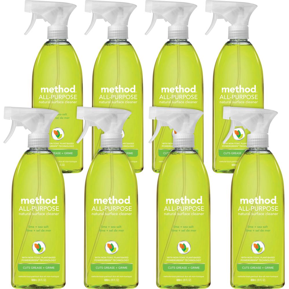 Method Lime All-purpose Surface Cleaner - Spray - 28 fl oz (0.9 quart) - Lime Scent - 8 / Carton - Lime. Picture 1