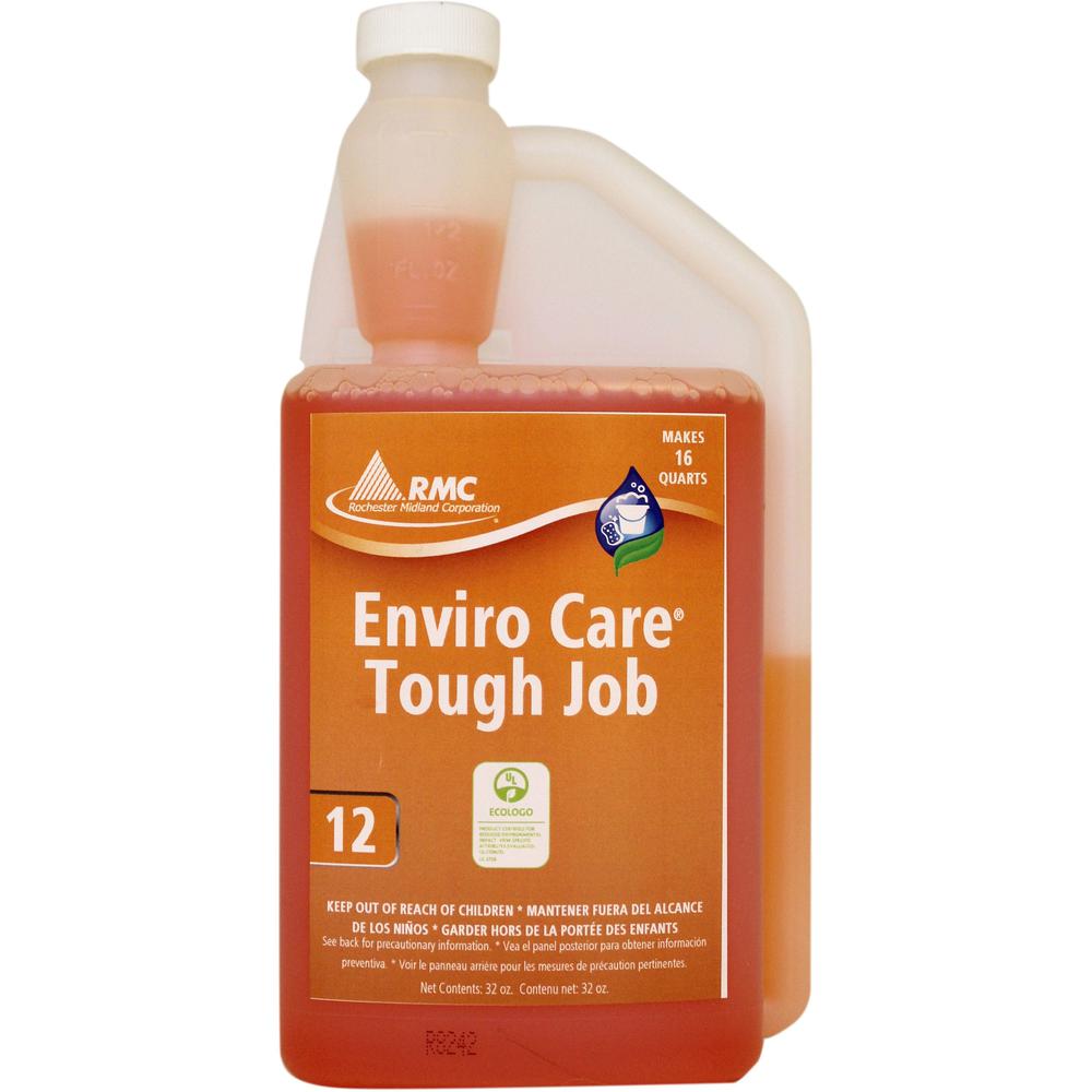 RMC Enviro Care Tough Job Cleaner - Concentrate - 32 fl oz (1 quart) - 6 / Carton - Heavy Duty, Bio-based - Orange. Picture 1