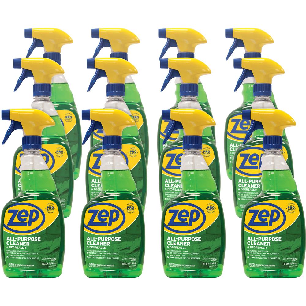 Zep All-Purpose Cleaner/Degreaser - Ready-To-Use - 32 fl oz (1 quart) - 12 / Carton - Green. Picture 1