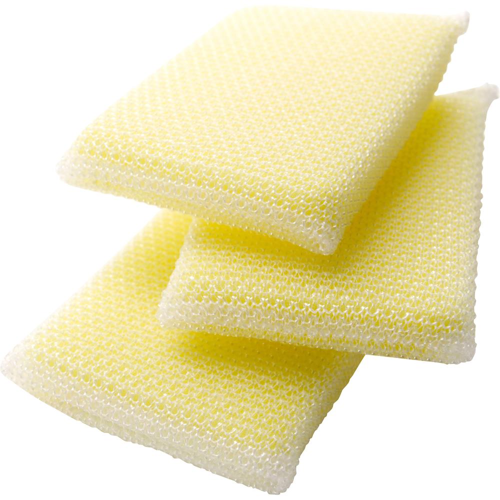 Scotch-Brite Dobie All-purpose Cleaning Pads - 0.5" Height x 2.6" Width x 4.3" Depth - 24/Carton - Polyurethane - Yellow. Picture 1