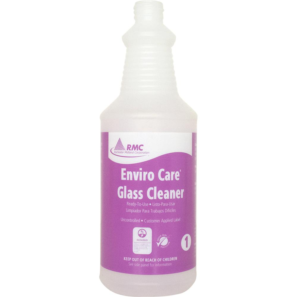 RMC Glass Cleaner Spray Bottle - 48 / Carton - Frosted Clear - Plastic. Picture 1