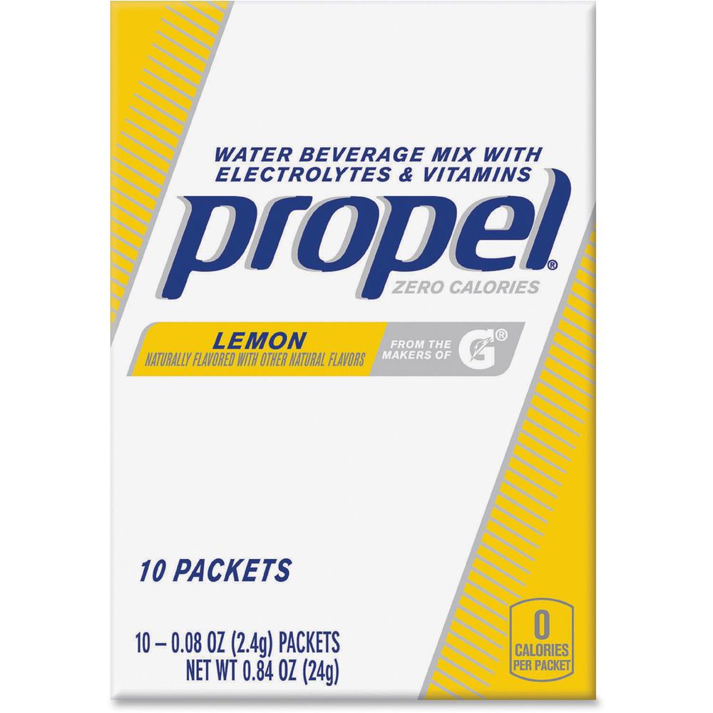 Propel Lemon Beverage Mix Packets with Electrolytes and Vitamins - Powder - 0.08 oz - 120 / Carton. Picture 1
