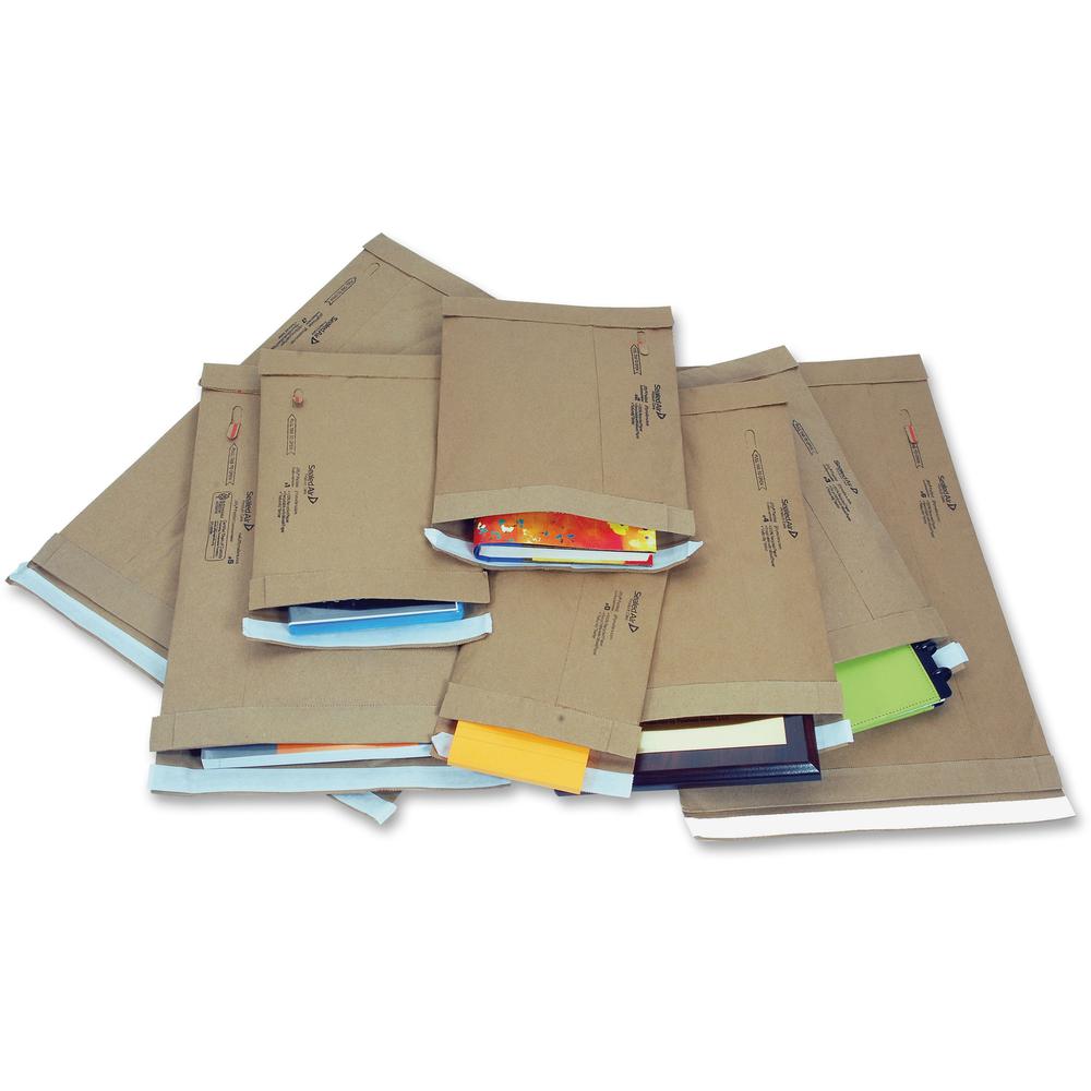 Jiffy Mailer Jiffy Padded Mailers - Multipurpose - #1 - 7 1/4" Width x 12" Length - Flap - Kraft - 100 / Carton - Natural Kraft, Satin Gold. Picture 1