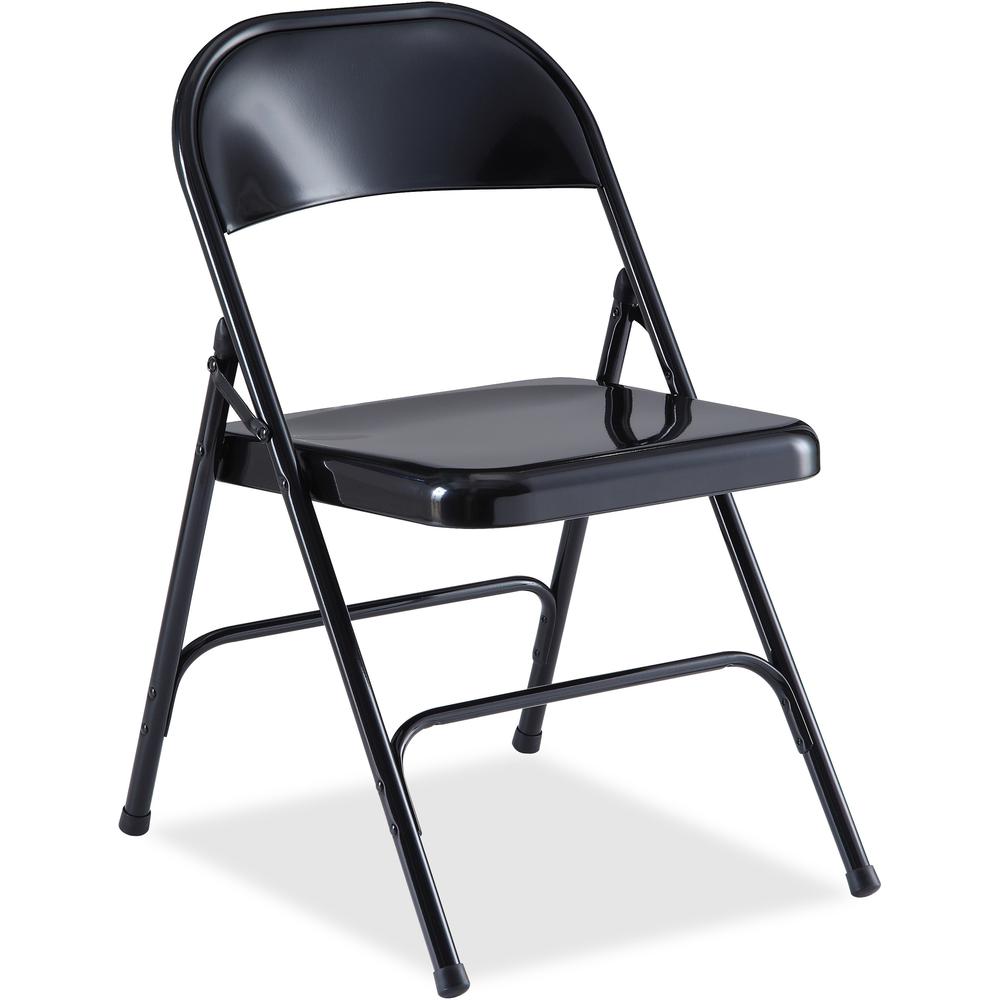 Lorell Folding Chairs - Powder Coated Steel Frame - Black - 4 / Carton. Picture 1