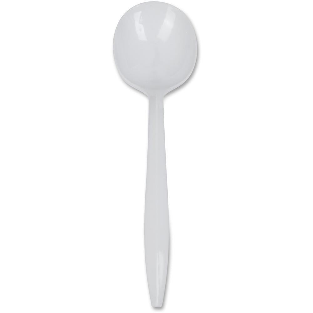 Genuine Joe Medium-Weight Soup Spoon - 1 Piece(s) - 1000/Carton - 1 x Soup Spoon - Disposable - White. The main picture.