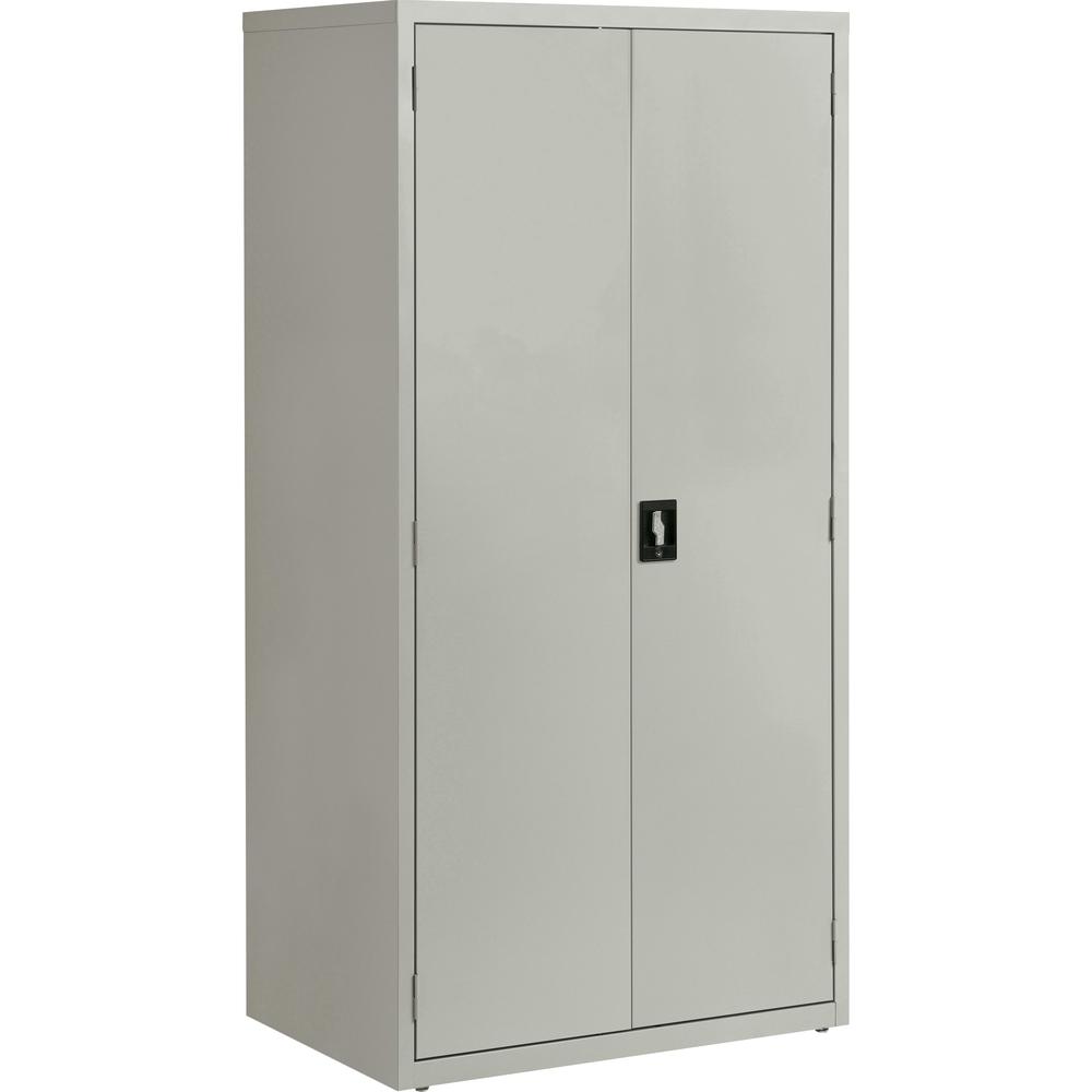 Lorell Storage Cabinet - 24" x 36" x 72" - 5 x Shelf(ves) - Hinged Door(s) - Sturdy, Recessed Locking Handle, Removable Lock, Durable, Storage Space - Light Gray - Powder Coated - Steel - Recycled. Picture 1
