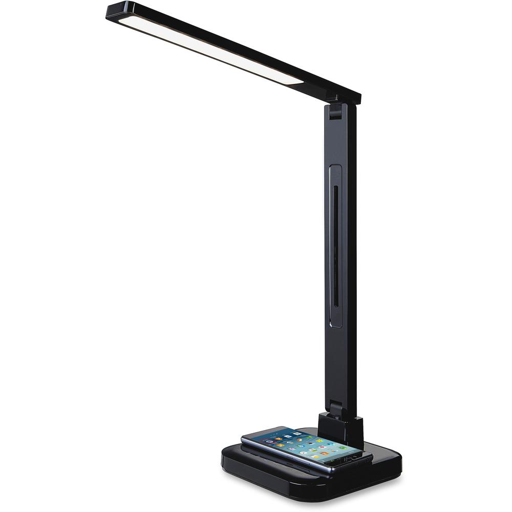 Lorell Smart LED Desk Lamp - LED - Black - Desk Mountable - for Desk, Table. Picture 1