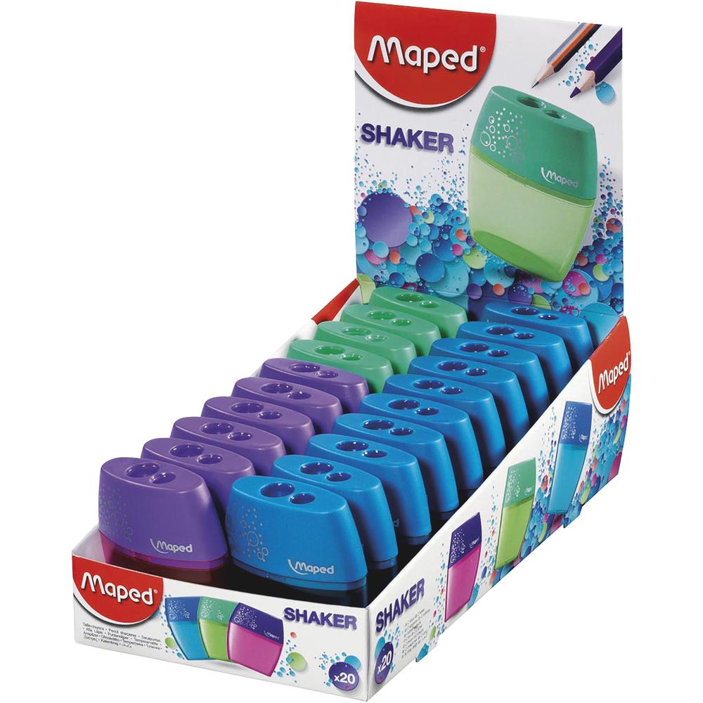 Helix Shaker 2-hole Pencil Sharpener - 2 Hole(s) - Assorted - 20 / Display Box. The main picture.