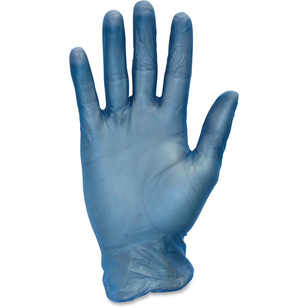 Safety Zone General-purpose Vinyl Gloves - Large Size - For Right/Left Hand - Blue - Latex-free, Comfortable, Silicone-free, Allergen-free, DINP-free, DEHP-free, Durable - For Food, Janitorial Use, Co. Picture 1