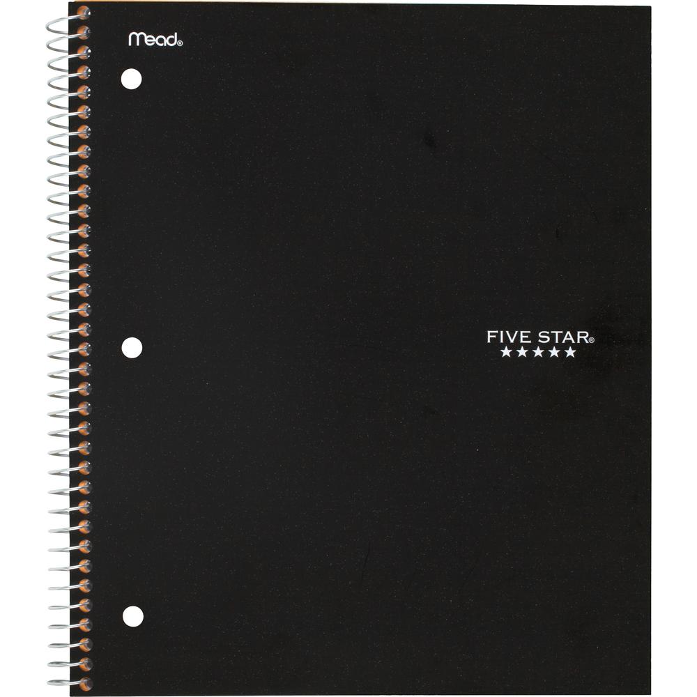 Five Star College Ruled 1-subject Notebook - 100 Sheets - Wire Bound - Wide Ruled - 8" x 11" - BlackPlastic Cover - 1 Each. Picture 1