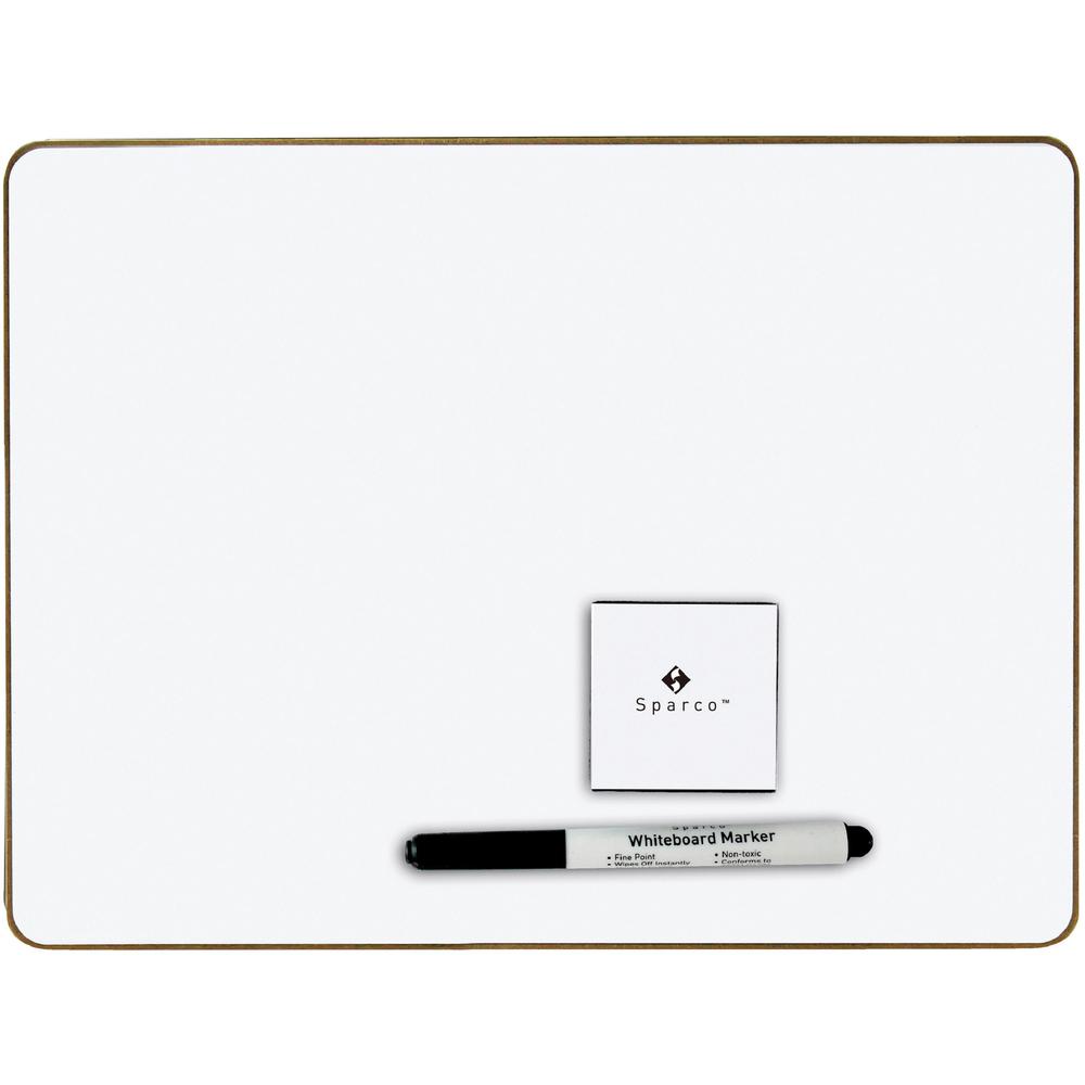 Sparco Dry-erase Board Kit with 12 Sets - 12" (1 ft) Width x 9" (0.8 ft) Height - White Surface - Magnetic - 12 / Box. Picture 1