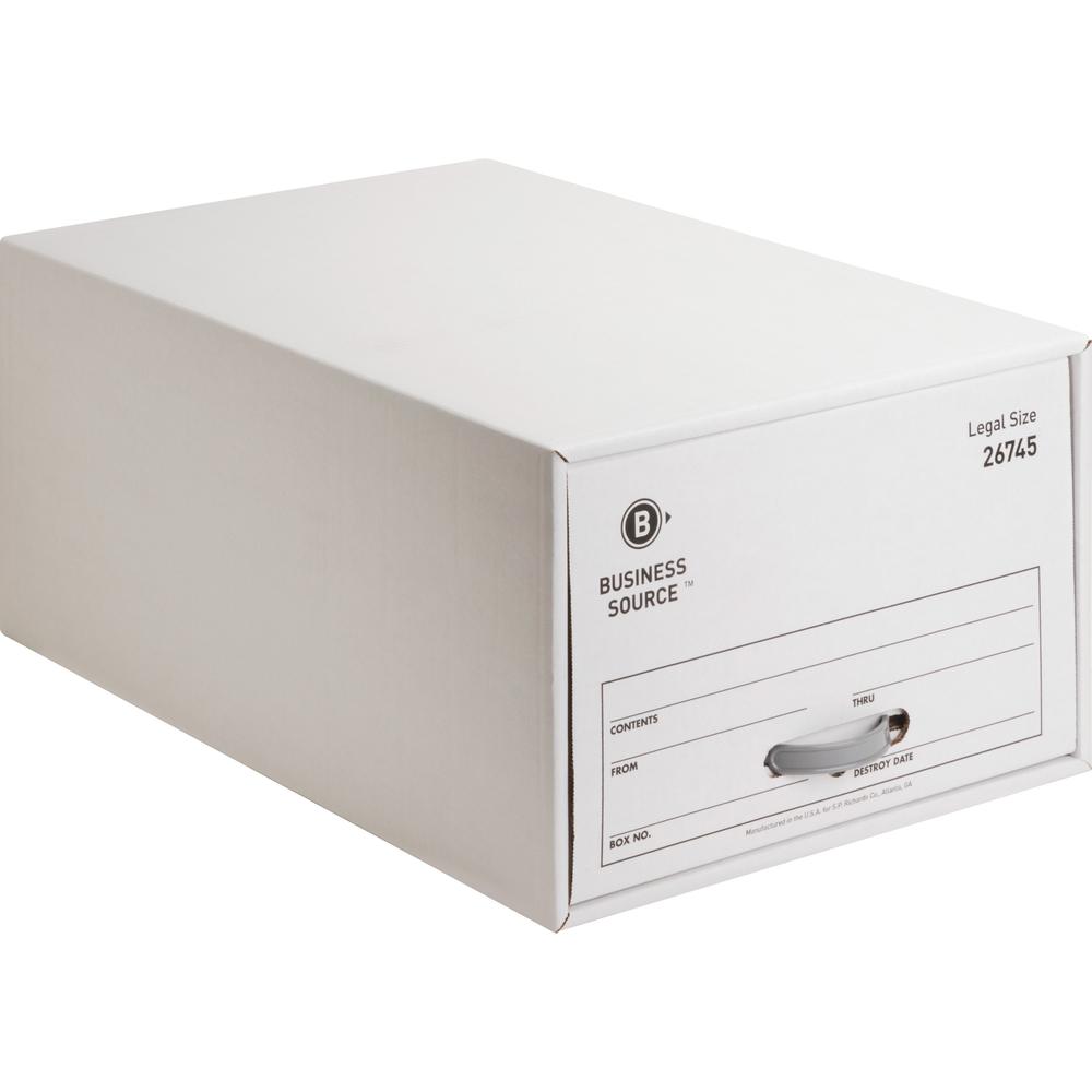 Business Source Stackable File Drawer - Internal Dimensions: 15.50" Width x 23.50" Depth x 10.25" Height - External Dimensions: 17.3" Width x 25.3" Depth x 11.5" Height - Media Size Supported: Legal -. Picture 1