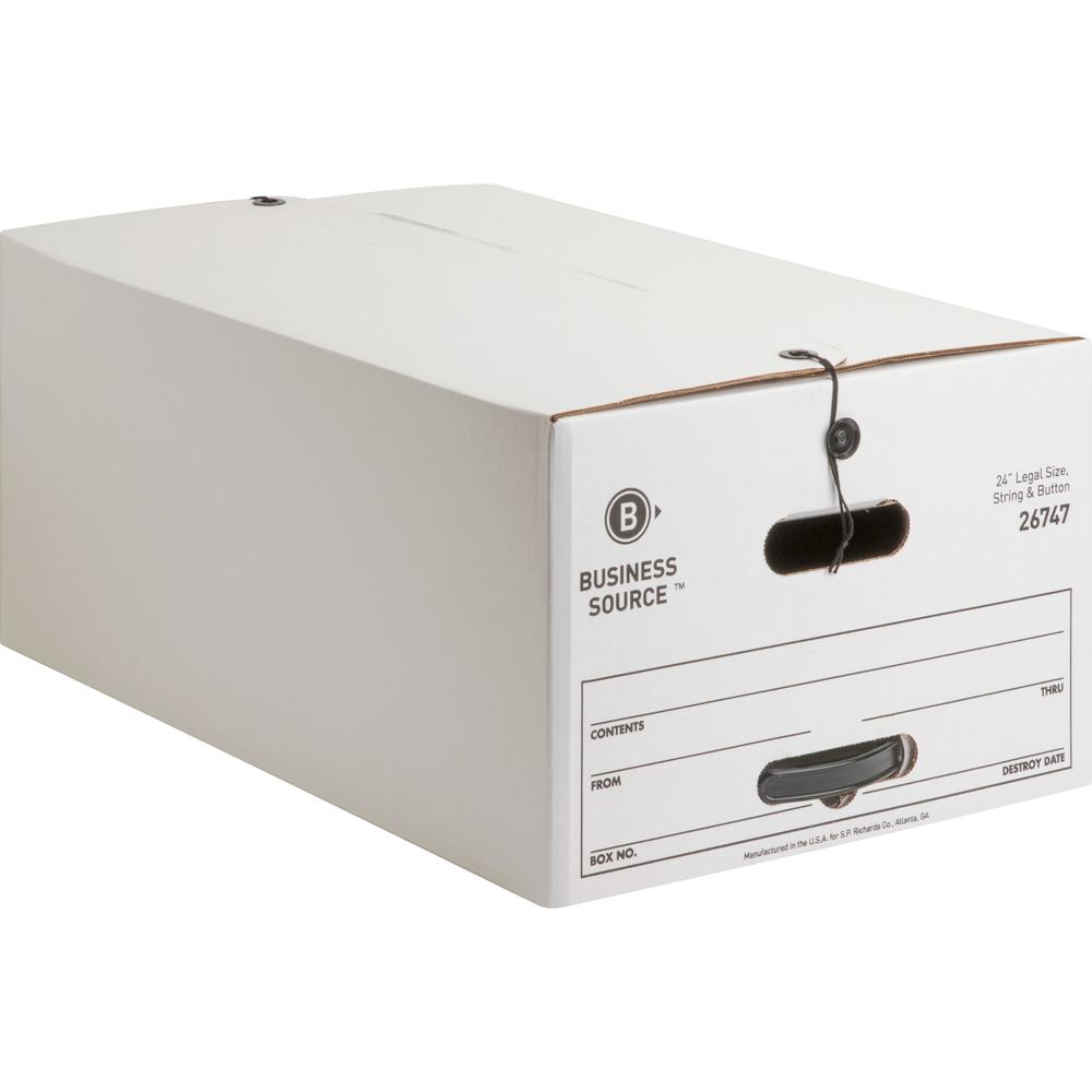 Business Source Medium Duty Legal Size Storage Box - Internal Dimensions: 15" Width x 24" Depth x 10" Height - External Dimensions: 15.3" Width x 24.1" Depth x 10.8" Height - Media Size Supported: Leg. Picture 1