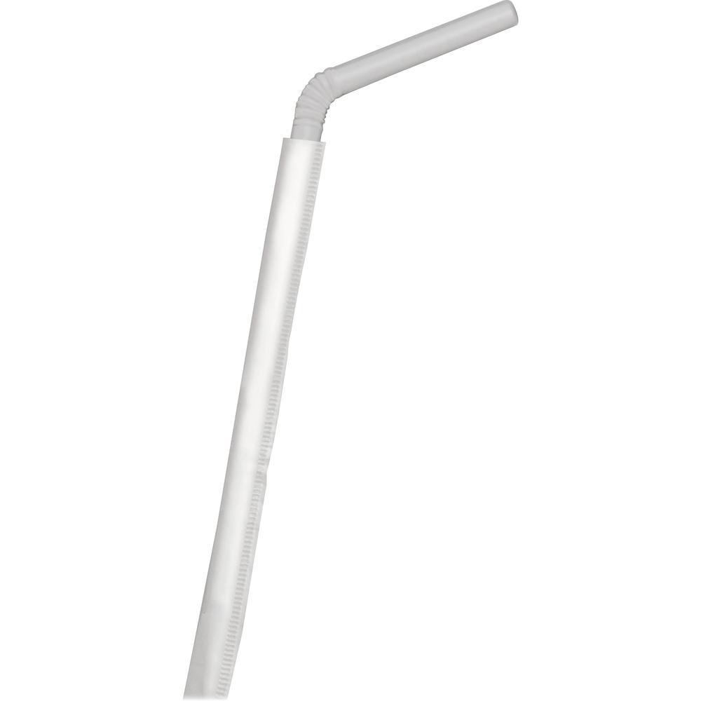 D&W Dispoz-o 7-3/4" Straws - 7.8" Length - Polypropylene - 1600 / Carton - Translucent. Picture 1