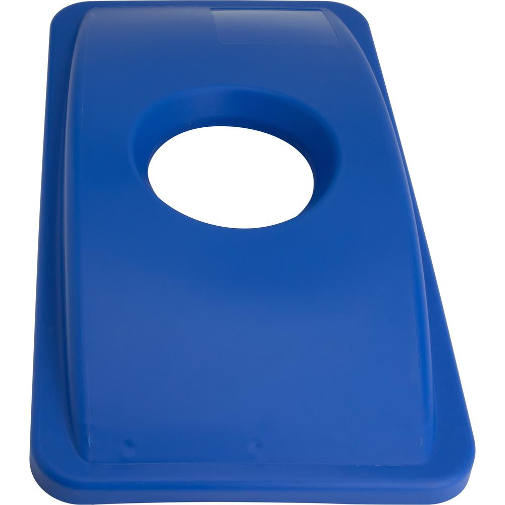 Genuine Joe 23-Gallon Recycling Bin Cutout Lid - Round - 1 Each - Blue. Picture 1