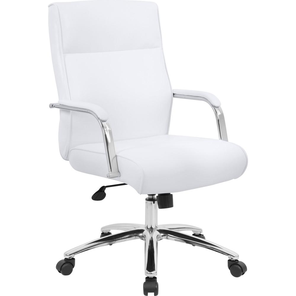 Boss Conf Chair, White - White - 1 Each. Picture 1