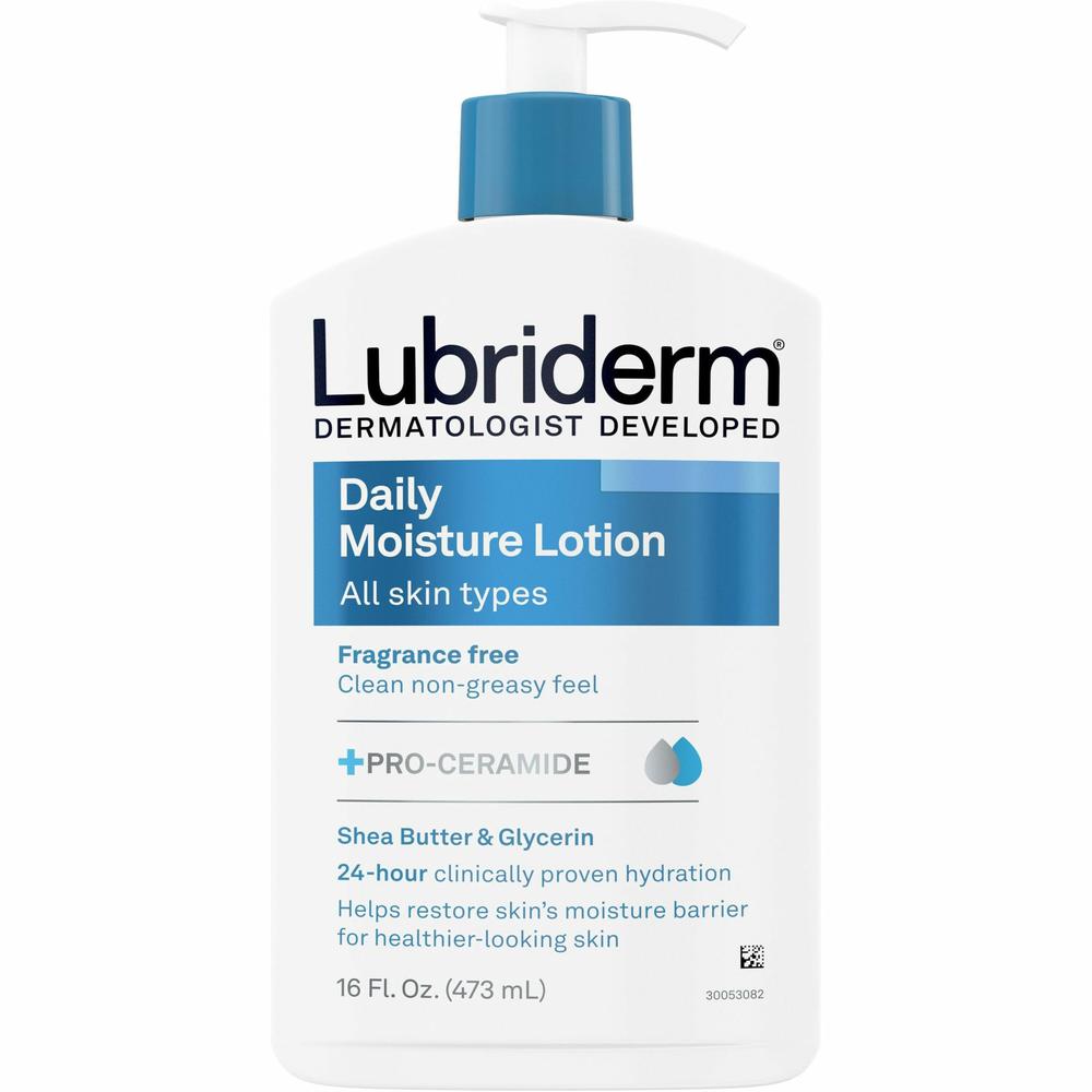 Lubriderm Daily Moisture Lotion - Lotion - 16 fl oz - For Dry, Normal Skin - Applicable on Body - Moisturising, Non-greasy, Fragrance-free, Absorbs Quickly - 1 Each. Picture 1