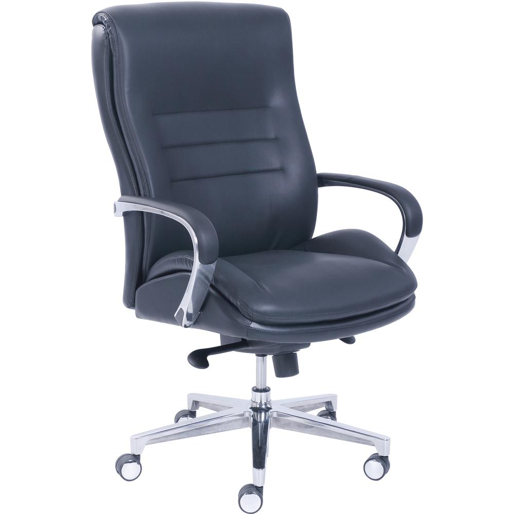 La-Z-Boy ComfortCore Gel Seat Executive Chair - Black Faux Leather Seat - Black Faux Leather Back - 1 Each. The main picture.