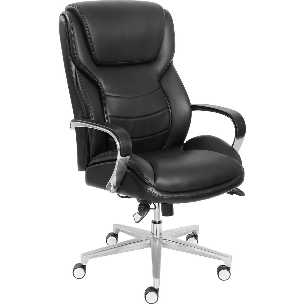 La-Z-Boy ComfortCore Gel Seat Executive Chair - Black Faux Leather Seat - Black Faux Leather Back - High Back - 1 Each. Picture 1