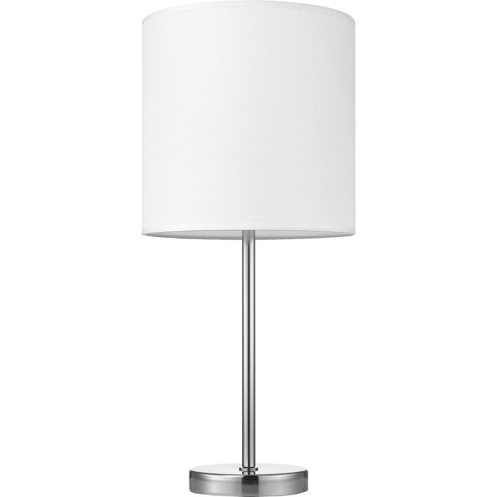 Lorell 10-watt LED Bulb Table Lamp - 22" Height - 10" Width - 10 W LED Bulb - Brushed Nickel - Desk Mountable - Silver - for Table, Desk. Picture 1
