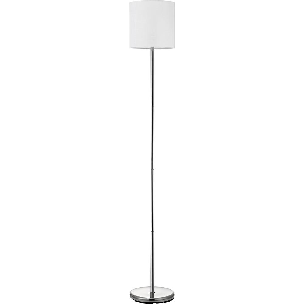 Lorell LED Contemporary Floor Lamp - 65" Height - 12" Width - 10 W LED Bulb - Brushed Nickel - Floor-mountable - Silver - for Living Room, Office, Lobby. Picture 1