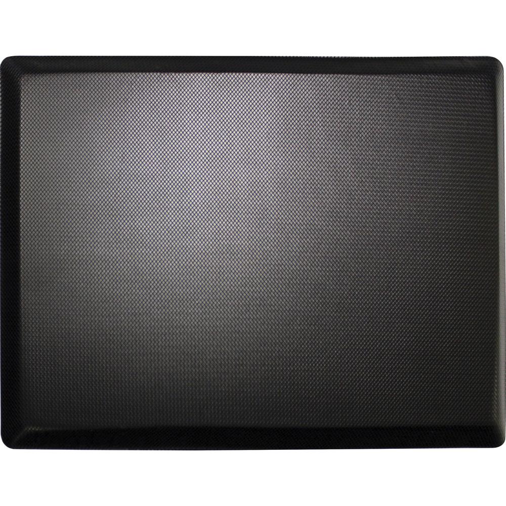 Lorell Energizing Sit/Stand Mat - Desk Protection - 20" Length x 30" Width x 0.750" Thickness - Rectangular - Memory Foam - Black - 1Each. Picture 1