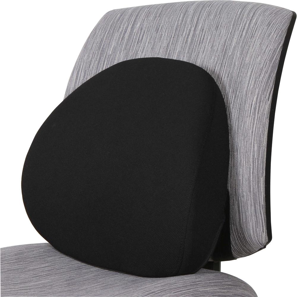 Lorell Ergo Lumbar Back Support - Black - Fabric, Memory Foam - 1 Each. Picture 1