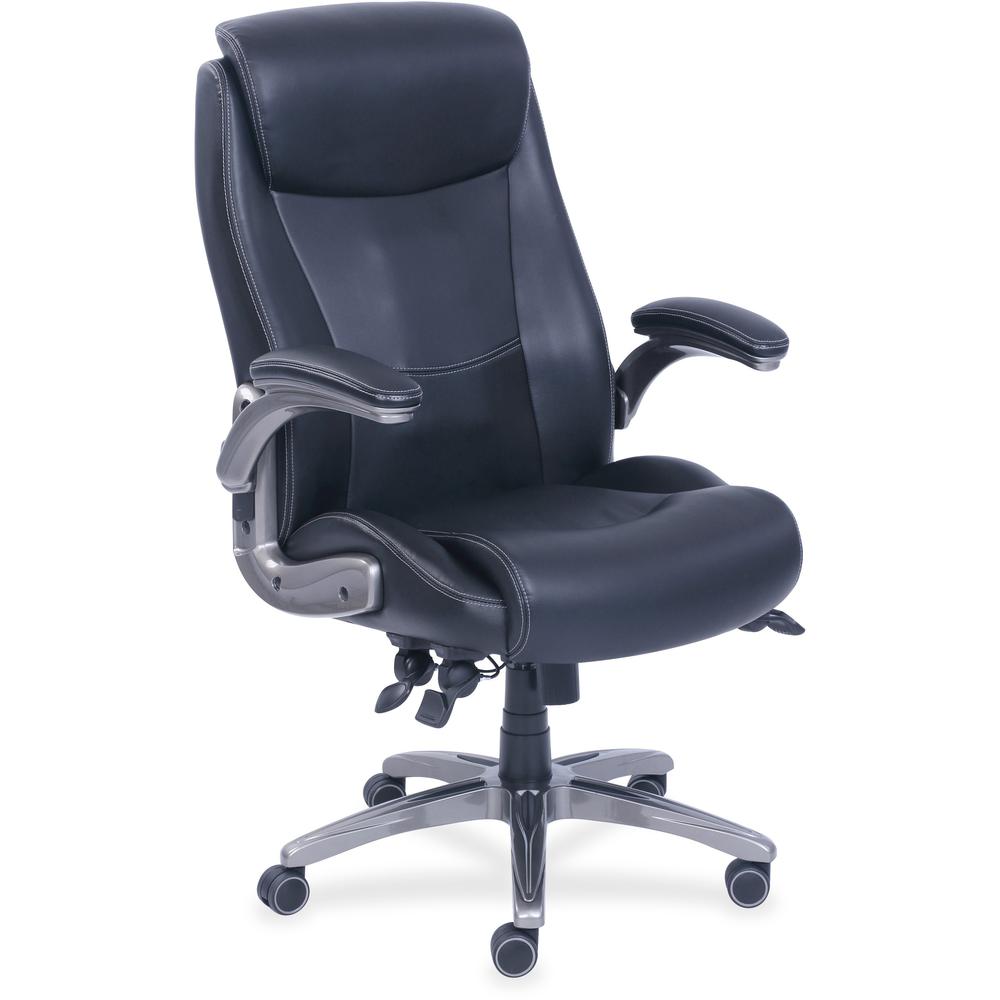 Lorell Revive Executive Chair - Black Bonded Leather Seat - Black Bonded Leather Back - 5-star Base - 1 Each. The main picture.
