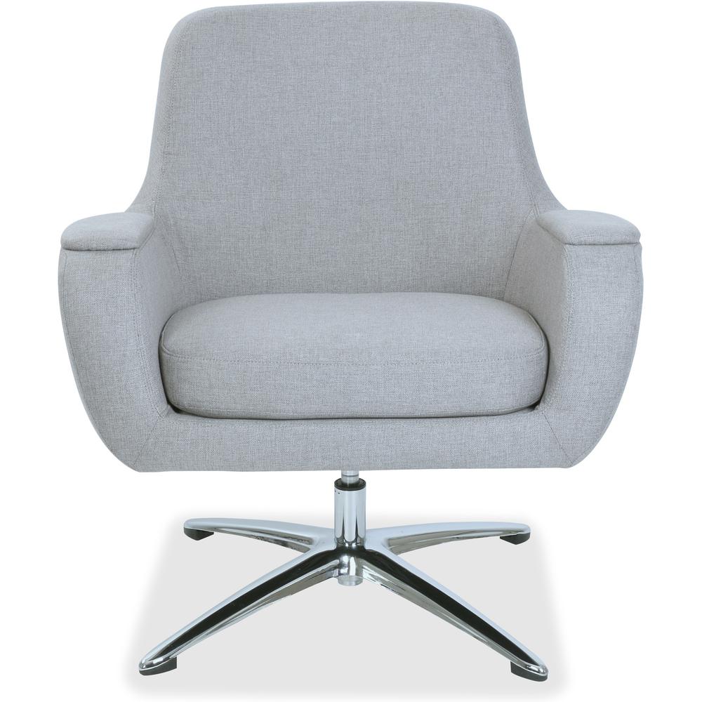 Lorell Nirvana Lounge Chair - Gray Fabric Seat - Gray Fabric Back - Pedestal Base - 1 Each. The main picture.
