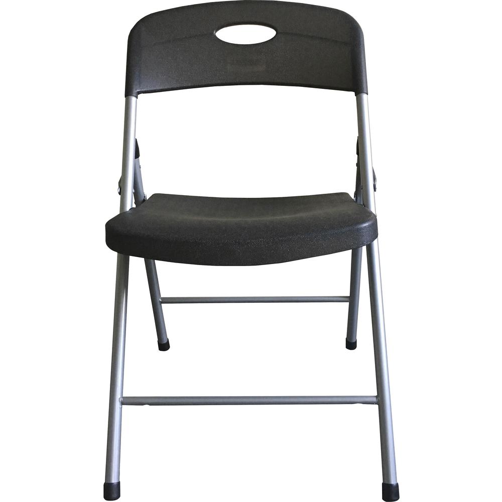 Lorell Translucent Folding Chairs - Smoke Plastic Seat - Smoke Plastic Back - 4 / Carton. Picture 1
