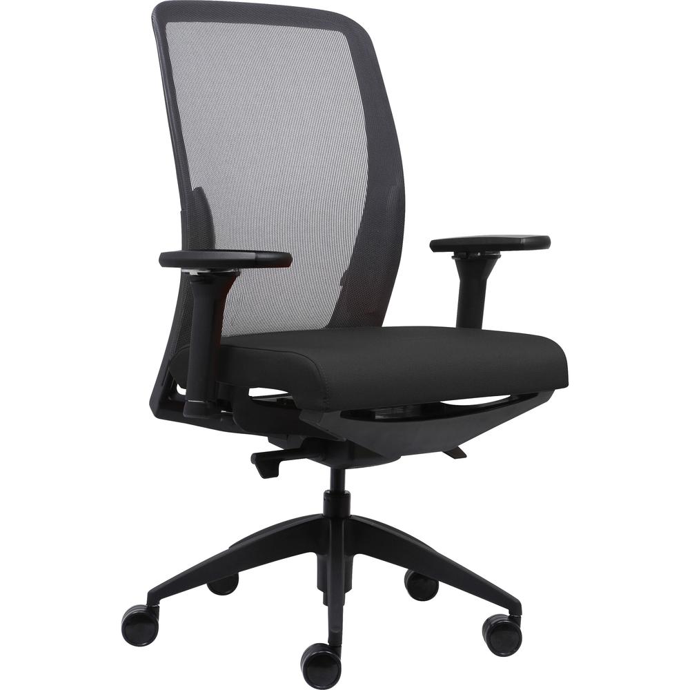 Lorell Executive Mesh Back/Fabric Seat Task Chair - Black Fabric Seat - 1 Each. Picture 1