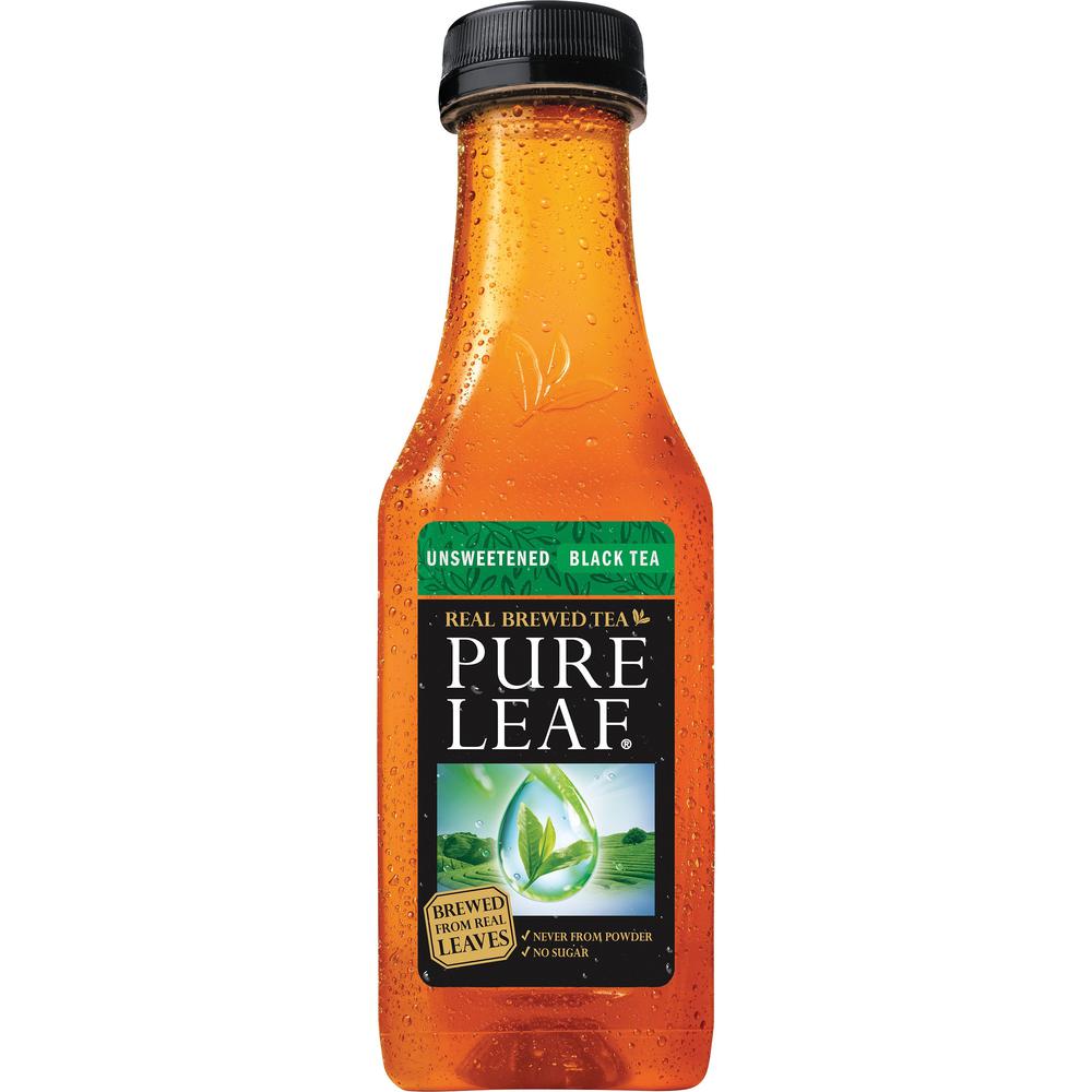 Pure Leaf Real Brewed Unsweetened Black Tea Bottle - 18 oz - 12 / Carton. Picture 1