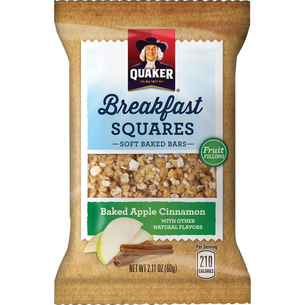 Quaker Oats Foods Breakfast Squares Soft Baked Bars - Individually Wrapped, No Artificial Flavor - Baked Apple, Cinnamon - 2.11 oz - 6 / Box. The main picture.