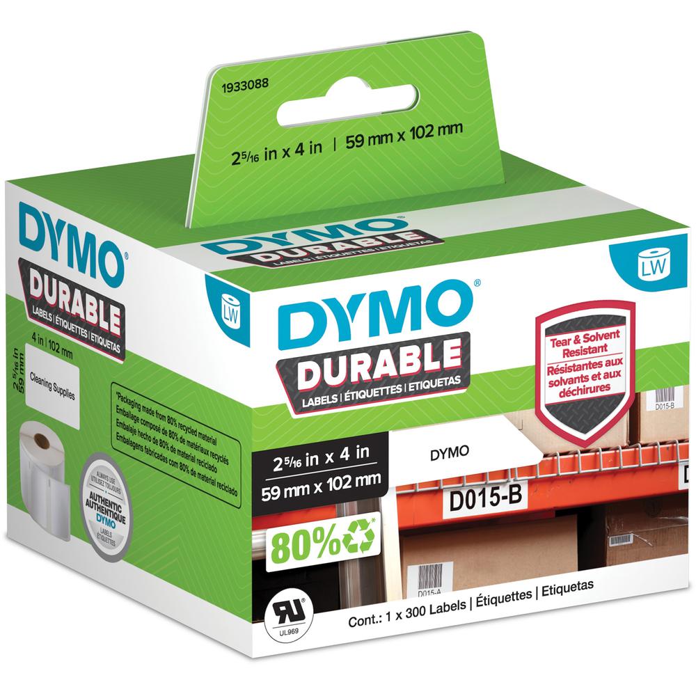 Dymo Address Label - 2 21/64" Width x 4 1/64" Length - White - Plastic - 300 / Roll - 1 Each. Picture 1