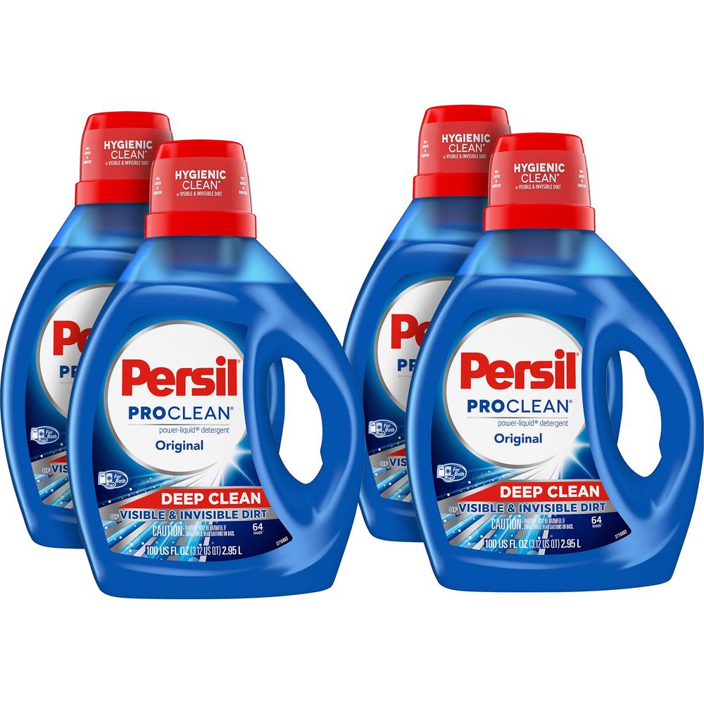 Persil ProClean Power-Liquid Detergent - 100 fl oz (3.1 quart) - Original ScentBottle - 4 / Carton - Blue. Picture 1