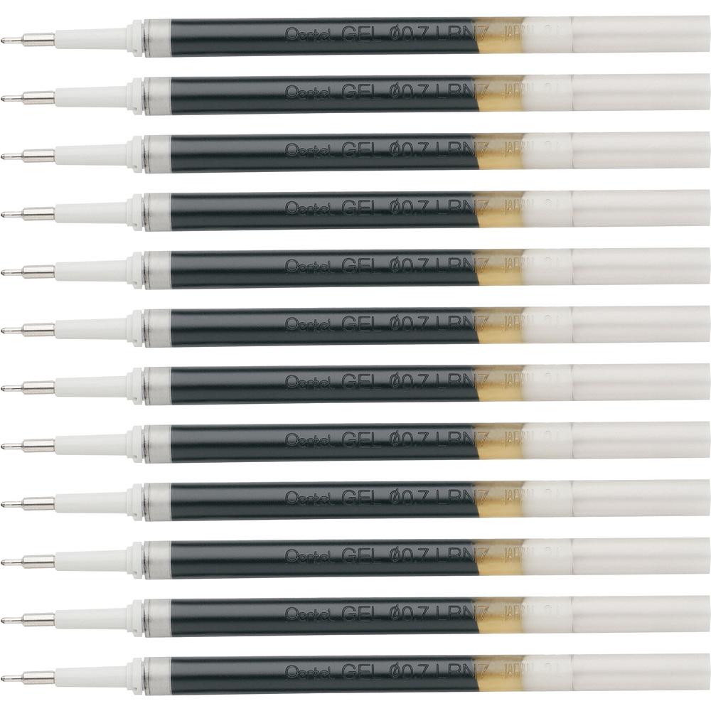 EnerGel Retractable Liquid Pen Refills - 0.70 mm, Medium Point - Black Ink - Smudge Proof, Smear Proof, Quick-drying Ink, Glob-free, Smooth Writing - 12 / Box. Picture 1