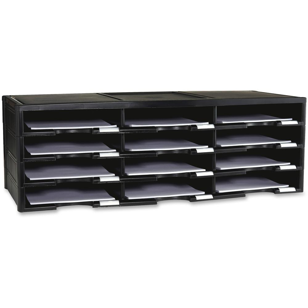 Storex 12-compartment Organizer - 6000 x Sheet - 12 Compartment(s) - 9.50" x 12" - 10.5" Height x 14.1" Width31.4" Length - 100% Recycled - Polystyrene - 1 Each. Picture 1