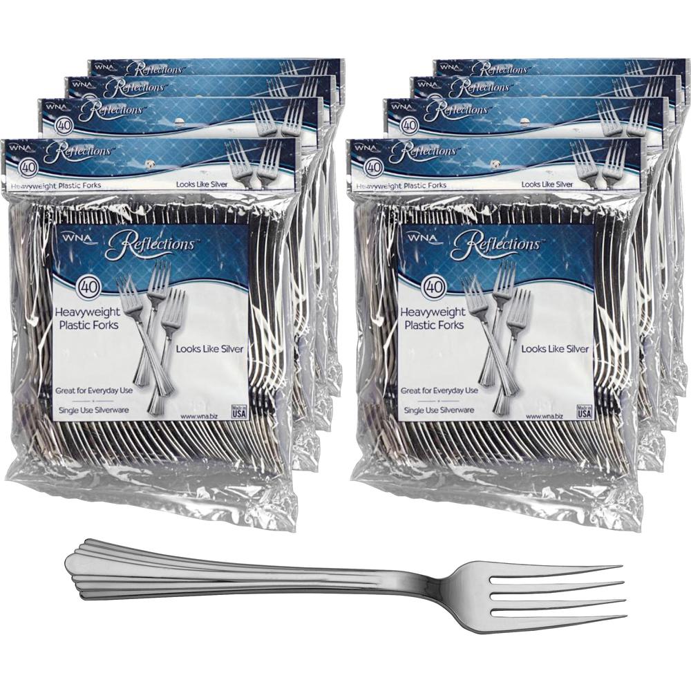 Reflections Classic Silver-look Fork - 40 / Pack - 320/Carton - Fork - Disposable - Silver. Picture 1