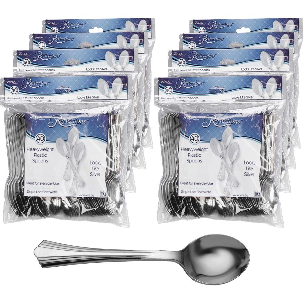 Reflections Classic Silver-look Spoon - 320/Carton - Spoon - Disposable - Silver. Picture 1