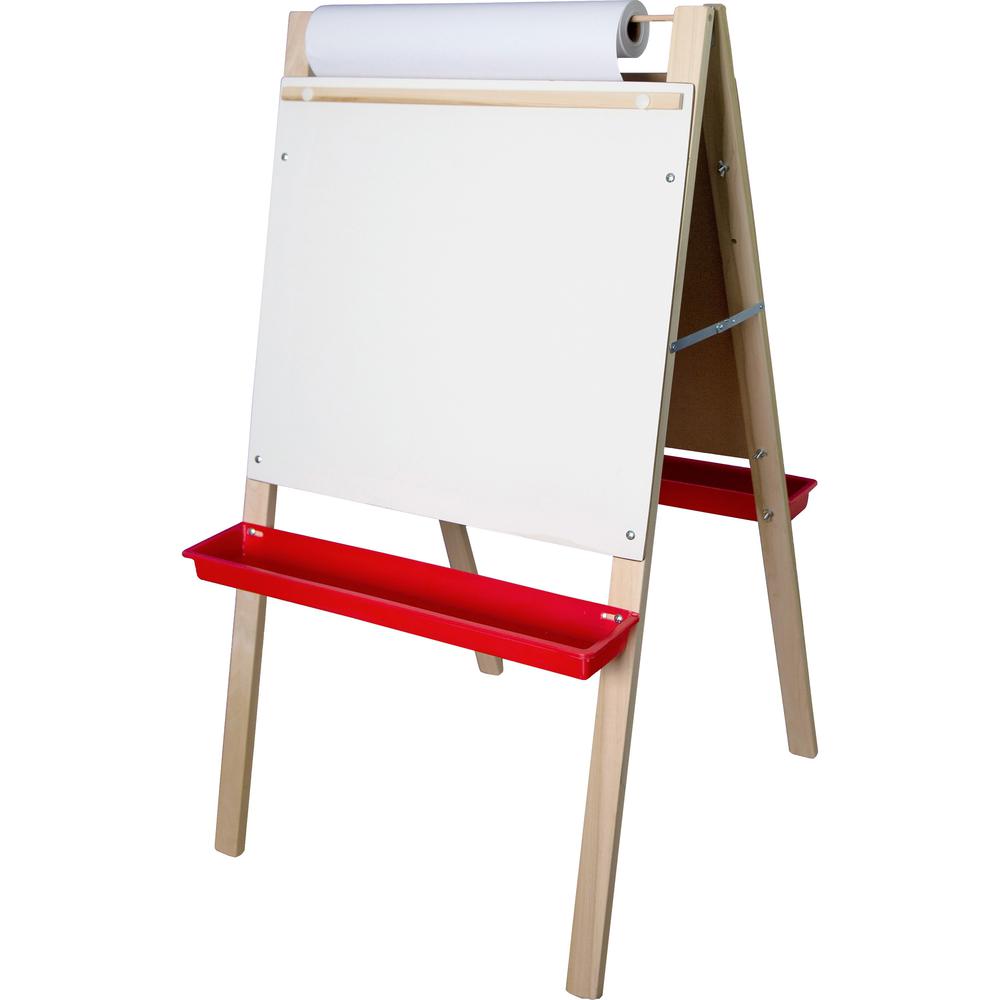 Flipside Adjustable Paper Roll Easel - White/Green Surface - Rectangle - Assembly Required - 1 Each. Picture 1