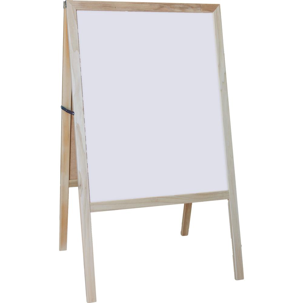 Flipside Dry-erase Board/Chalkboard Easel - Natural White/Black Surface - Hardwood Frame - Rectangle - 1 Each. Picture 1