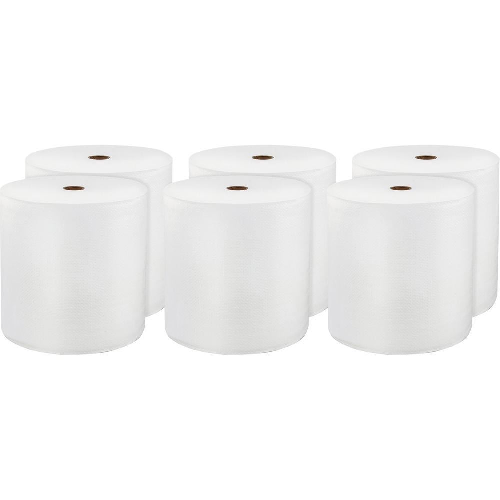 LoCor Hardwound Roll Towels - 1 Ply - 8" x 800 ft - White - Virgin Fiber - 6 / Carton. Picture 1