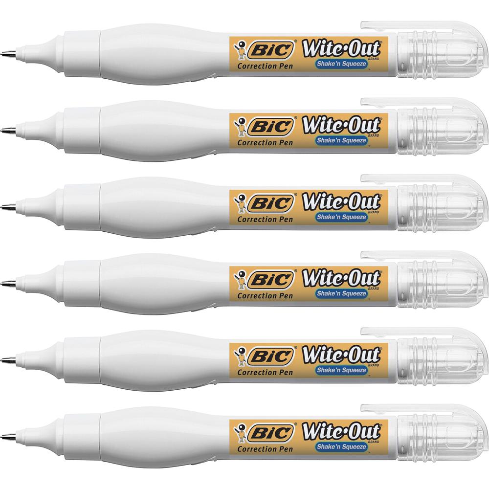 Wite-Out Shake 'N Squeeze Correction Pen - Tip Applicator - 8 mL - White - 6 / Box. The main picture.
