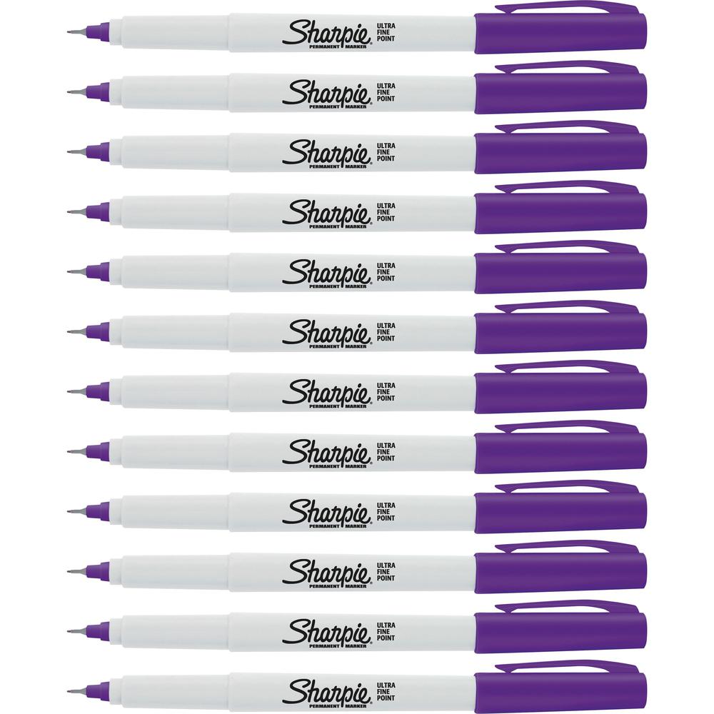 Sharpie Precision Permanent Markers - Ultra Fine Marker Point - Purple Alcohol Based Ink - 12 / Box. The main picture.