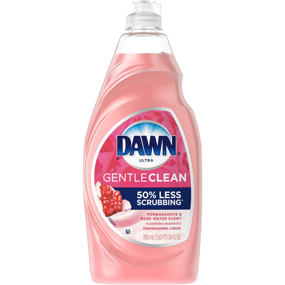 Dawn Gentle Clean Dish Soap - 24 fl oz (0.8 quart) - Pomegranate & Rose Water Scent - 1 Each - Pink. Picture 1